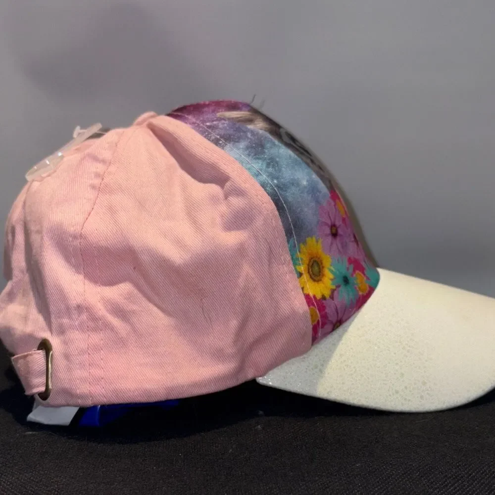 No Boundaries Pink Cat and Flowers Hat